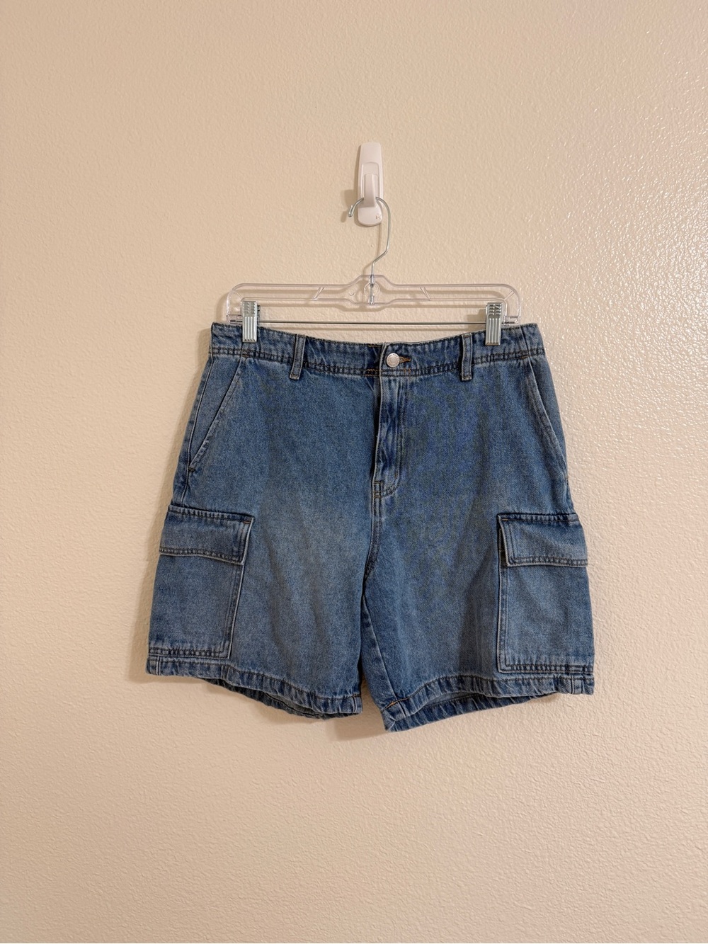 Marc New York Light Blue Denim Shorts with Cargo Pockets